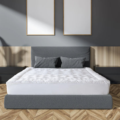 Royal Comfort 1200GSM Deluxe 7-Zone Mattress Topper Luxury Gusset Breathable - King - White - Mekamart Australia
