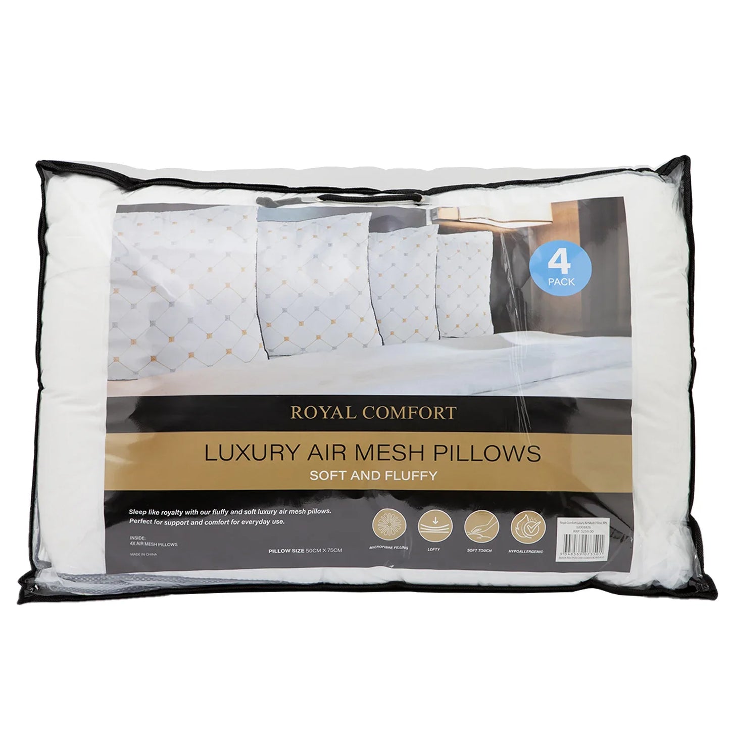 Royal Comfort Luxury Air Mesh Pillows 4 Pack Hotel Quality Checked Ultra Comfort - Mekamart Australia
