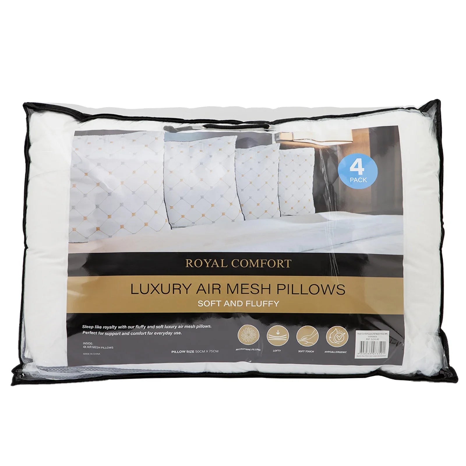 Royal Comfort Luxury Air Mesh Pillows 4 Pack Hotel Quality Checked Ultra Comfort - Mekamart Australia