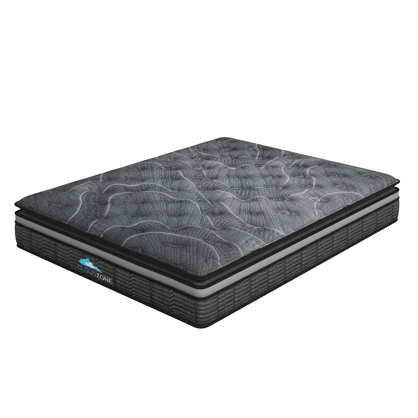 Cloud Zone Double Layer Euro Top Pocket Spring Mattress Plush Medium Firm 34cm - Single - Mekamart Australia
