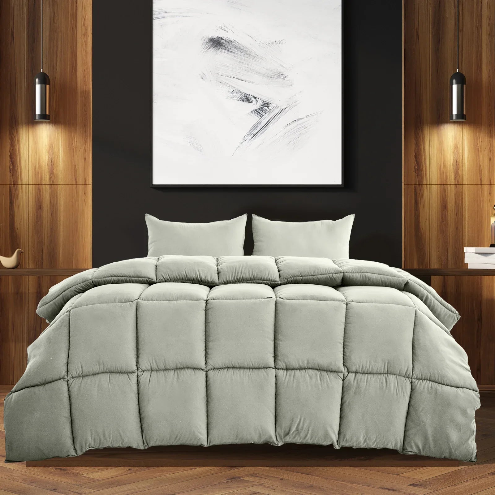 Royal Comfort 350GSM Charcoal Bamboo Quilt Luxury Bedding Duvet All Seasons - King - Charcoal - Mekamart Australia