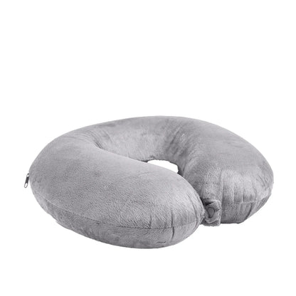 Milano Decor Memory Foam Travel Neck Pillow With Clip Cushion Support Soft Grey - Mekamart Australia