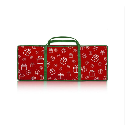 Santa's Helper Printed Christmas Paper Storage Bag With 5 Rolls and Scissors Set - Mekamart Australia