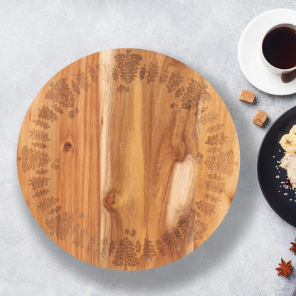 Bread and Butter 18 Inch Wooden Lazy Susan Tray - Trees - Mekamart Australia