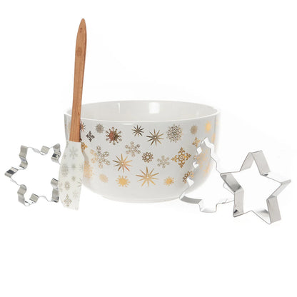 Bread and Butter Electroplate Snowflake Mini Mix Bowl Set - Gold - Mekamart Australia