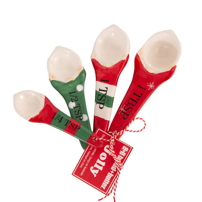 Bread and Butter Gnome Measuring Spoons - 4 Pack - Green/ Red/ White - Mekamart Australia