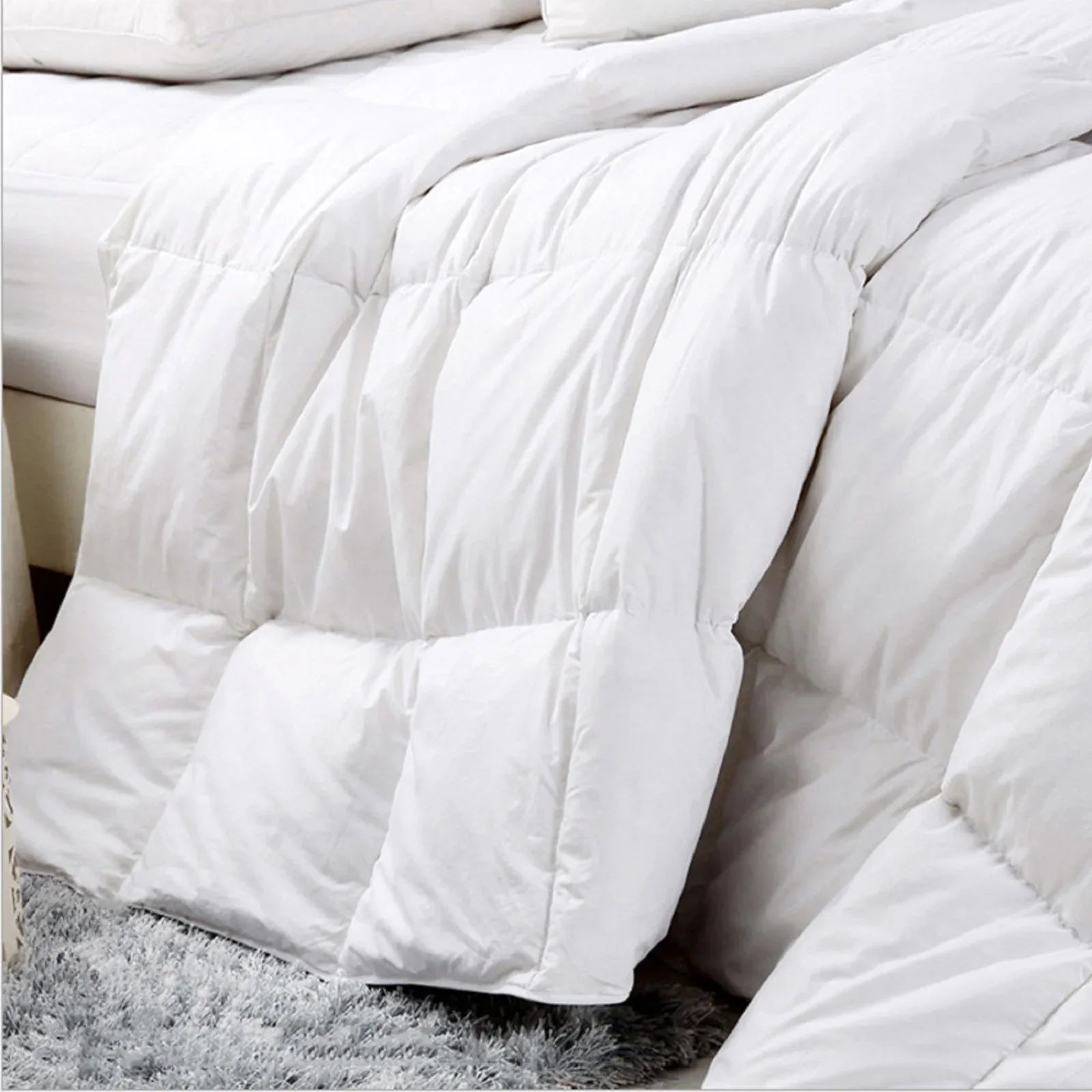 Royal Comfort 500GSM Plush Duck Feather Down Quilt Ultra Warm Soft - All Seasons - Single - White - Mekamart Australia