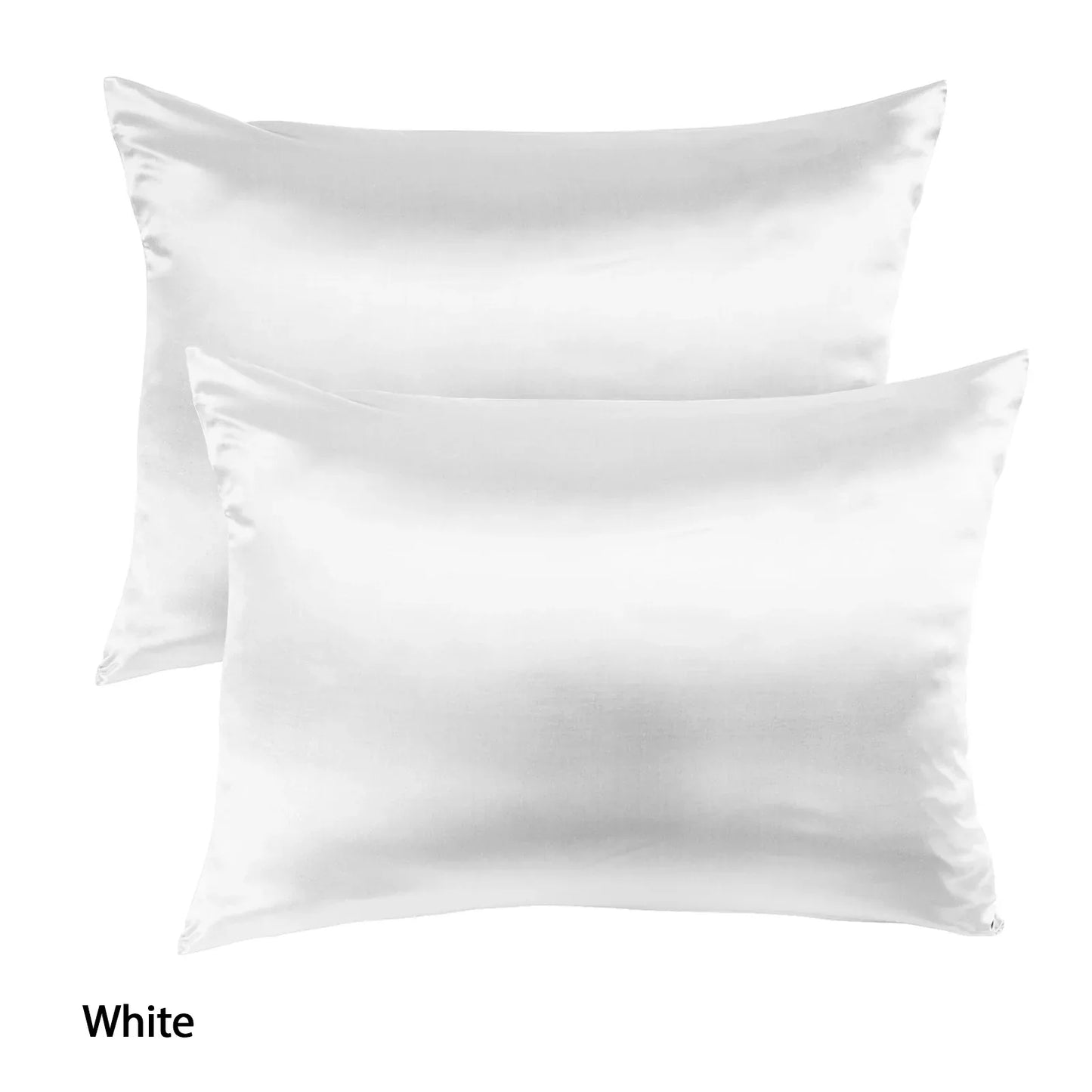 Royal Comfort Mulberry Soft Silk Hypoallergenic Pillowcase Twin Pack 51 x 76cm - White - Mekamart Australia