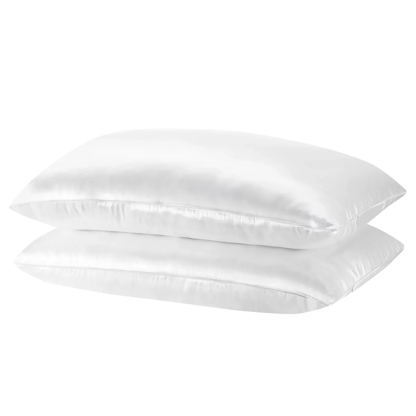 Royal Comfort Mulberry Soft Silk Hypoallergenic Pillowcase Twin Pack 51 x 76cm - White - Mekamart Australia