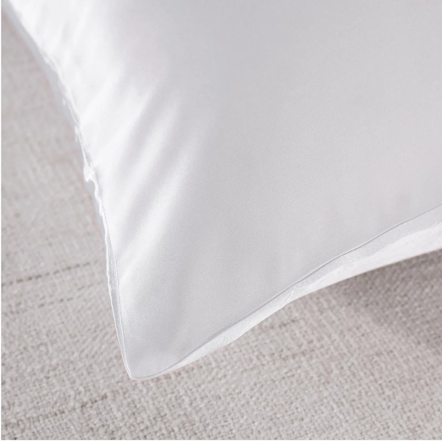 Royal Comfort Mulberry Soft Silk Hypoallergenic Pillowcase Twin Pack 51 x 76cm - White - Mekamart Australia