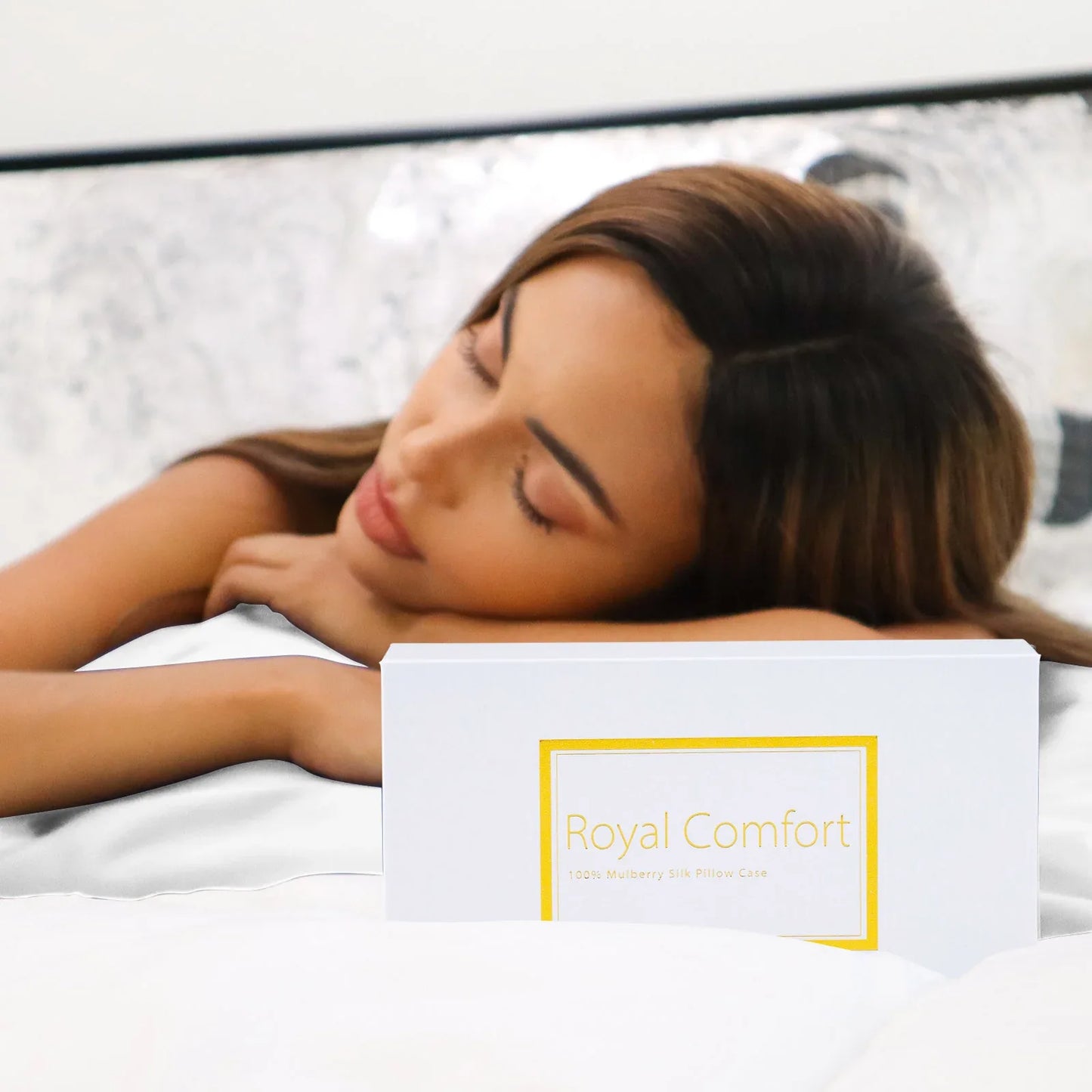 Royal Comfort Mulberry Soft Silk Hypoallergenic Pillowcase Twin Pack 51 x 76cm - White - Mekamart Australia