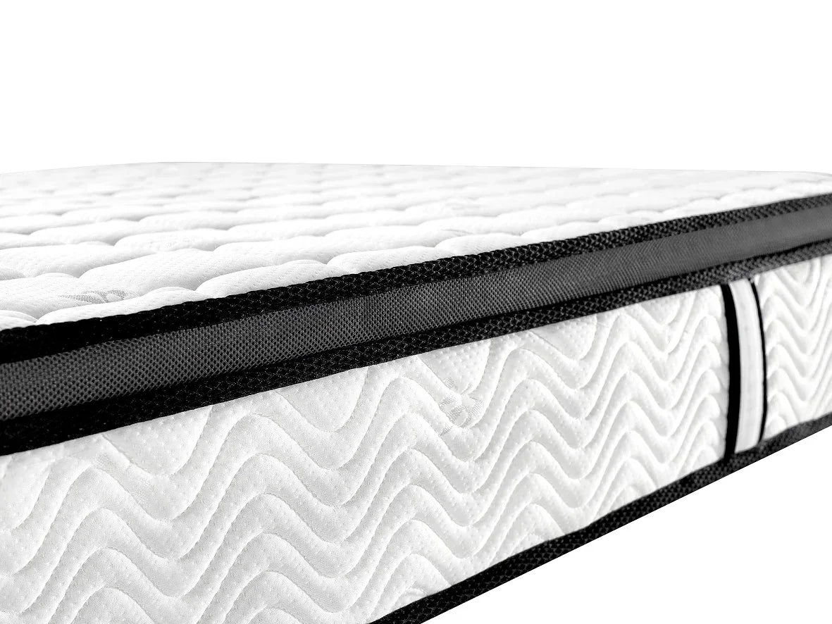 Ergopedic Mattress 5 Zone Latex Pocket Spring Mattress In A Box 30cm - Queen - White Grey Black - Mekamart Australia