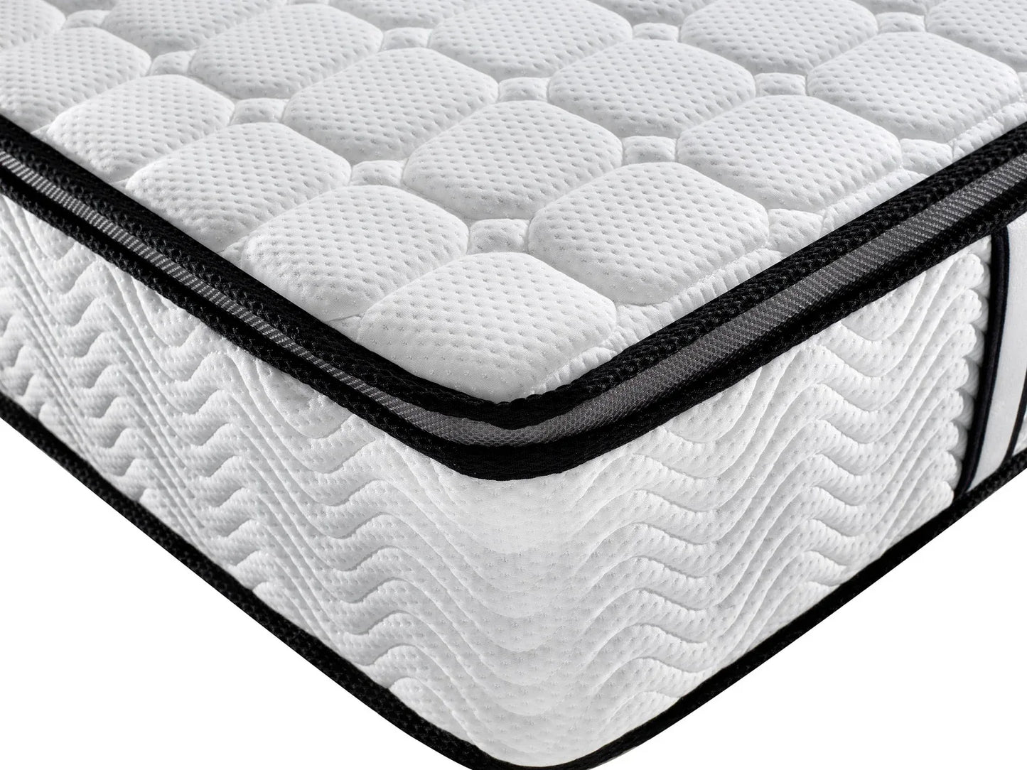 Ergopedic Mattress 5 Zone Latex Pocket Spring Mattress In A Box 30cm - Queen - White Grey Black - Mekamart Australia