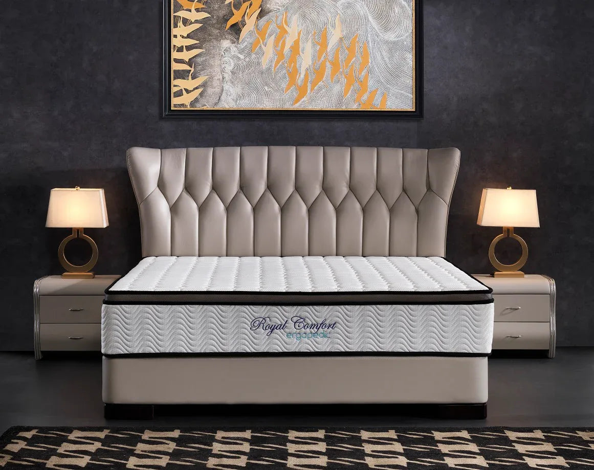 Ergopedic Mattress 5 Zone Latex Pocket Spring Mattress In A Box 30cm - Queen - White Grey Black - Mekamart Australia
