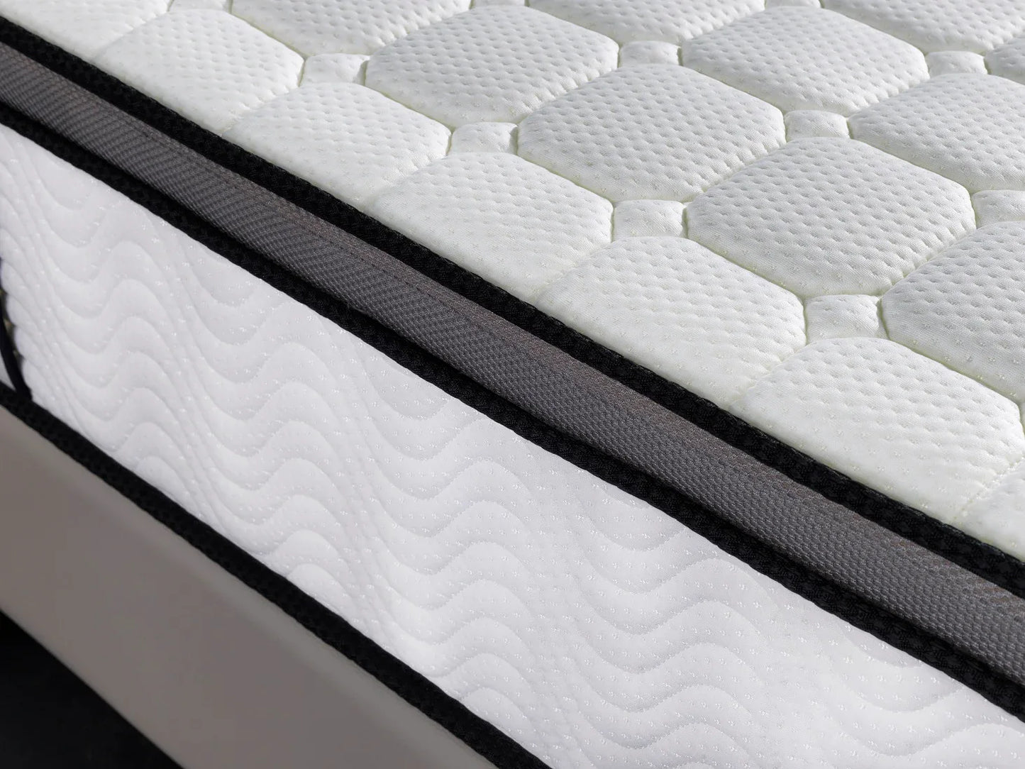 Ergopedic Mattress 5 Zone Latex Pocket Spring Mattress In A Box 30cm - Queen - White Grey Black - Mekamart Australia