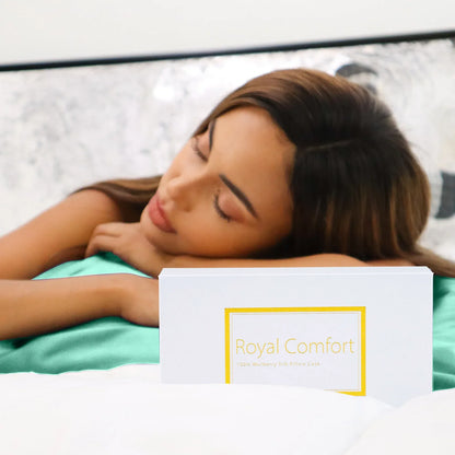Royal Comfort Mulberry Soft Silk Hypoallergenic Pillowcase Twin Pack 51 x 76cm - Mint - Mekamart Australia