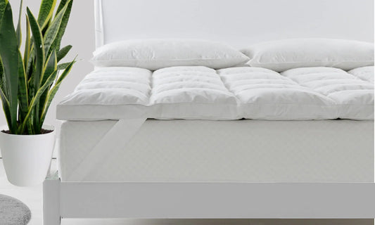 Royal Comfort Duck Feather and Down Mattress Topper 1800GSM Pillowtop Underlay - King Single - White - Mekamart Australia