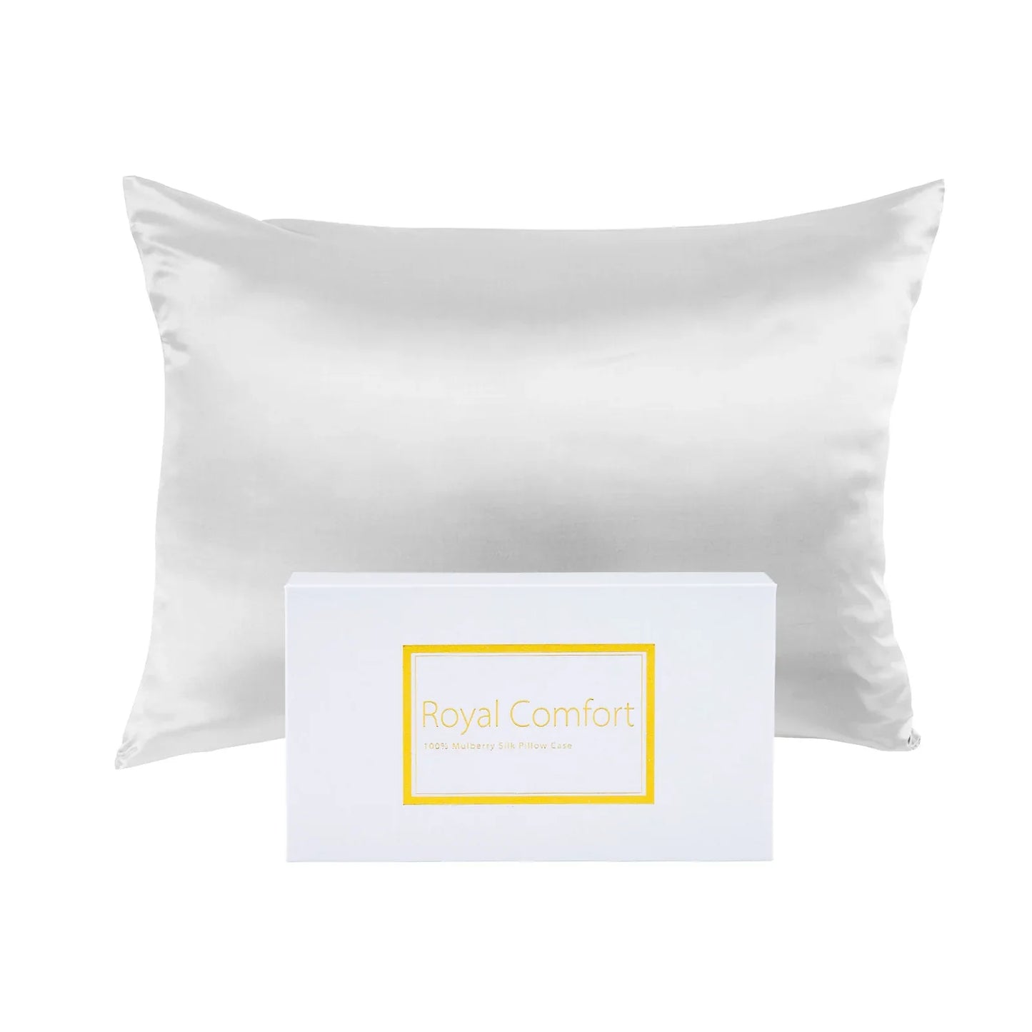 Royal Comfort Pure Silk Pillow Case 100% Mulberry Silk Hypoallergenic Pillowcase - White - Mekamart Australia