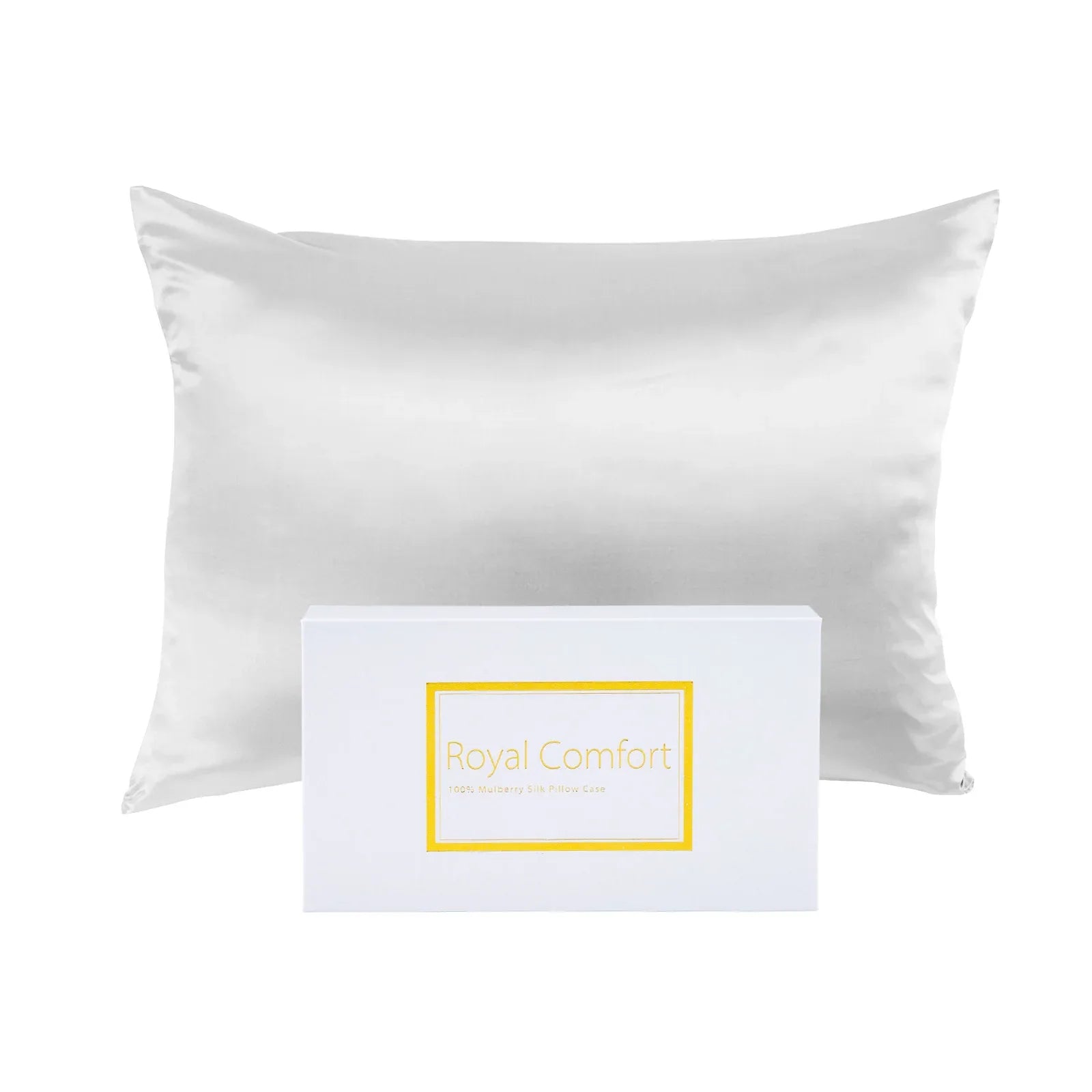 Royal Comfort Pure Silk Pillow Case 100% Mulberry Silk Hypoallergenic Pillowcase - White - Mekamart Australia