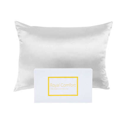 Royal Comfort Pure Silk Pillow Case 100% Mulberry Silk Hypoallergenic Pillowcase - White - Mekamart Australia
