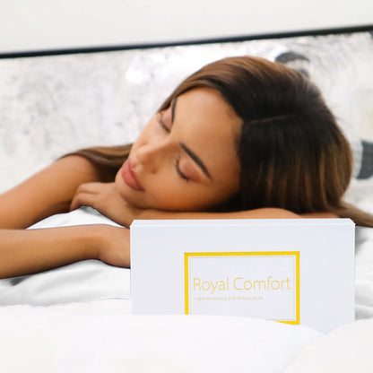 Royal Comfort Pure Silk Pillow Case 100% Mulberry Silk Hypoallergenic Pillowcase - White - Mekamart Australia