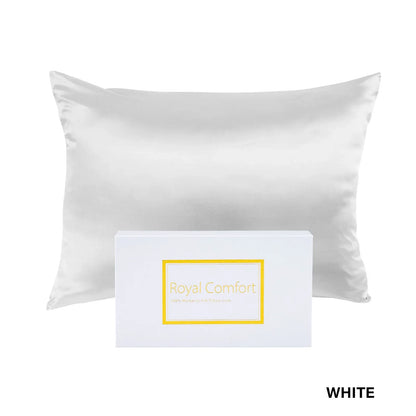 Royal Comfort Pure Silk Pillow Case 100% Mulberry Silk Hypoallergenic Pillowcase - White - Mekamart Australia