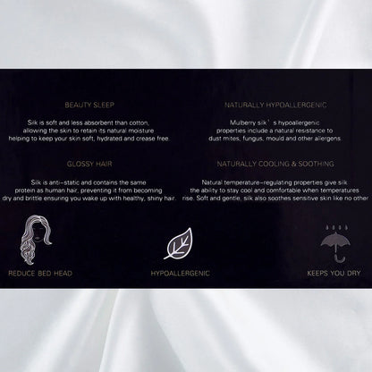 Royal Comfort Pure Silk Pillow Case 100% Mulberry Silk Hypoallergenic Pillowcase - White - Mekamart Australia