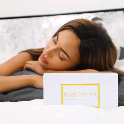 Royal Comfort Pure Silk Pillow Case 100% Mulberry Silk Hypoallergenic Pillowcase - Charcoal - Mekamart Australia