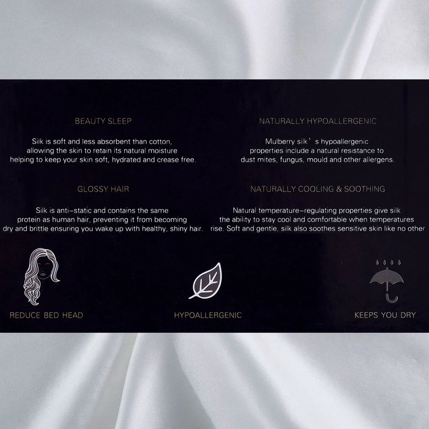 Royal Comfort Pure Silk Pillow Case 100% Mulberry Silk Hypoallergenic Pillowcase - Silver - Mekamart Australia