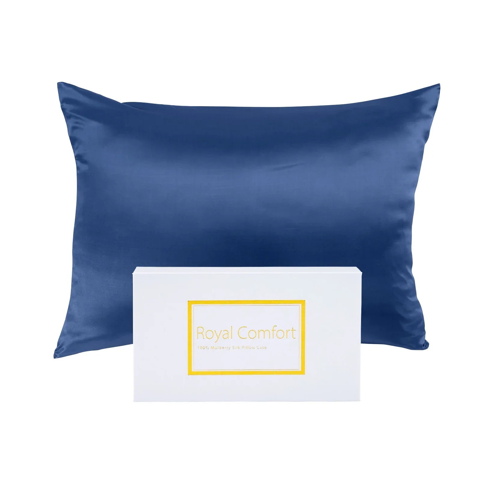 Royal Comfort Pure Silk Pillow Case 100% Mulberry Silk Hypoallergenic Pillowcase - Navy - Mekamart Australia