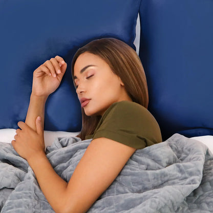 Royal Comfort Pure Silk Pillow Case 100% Mulberry Silk Hypoallergenic Pillowcase - Navy - Mekamart Australia