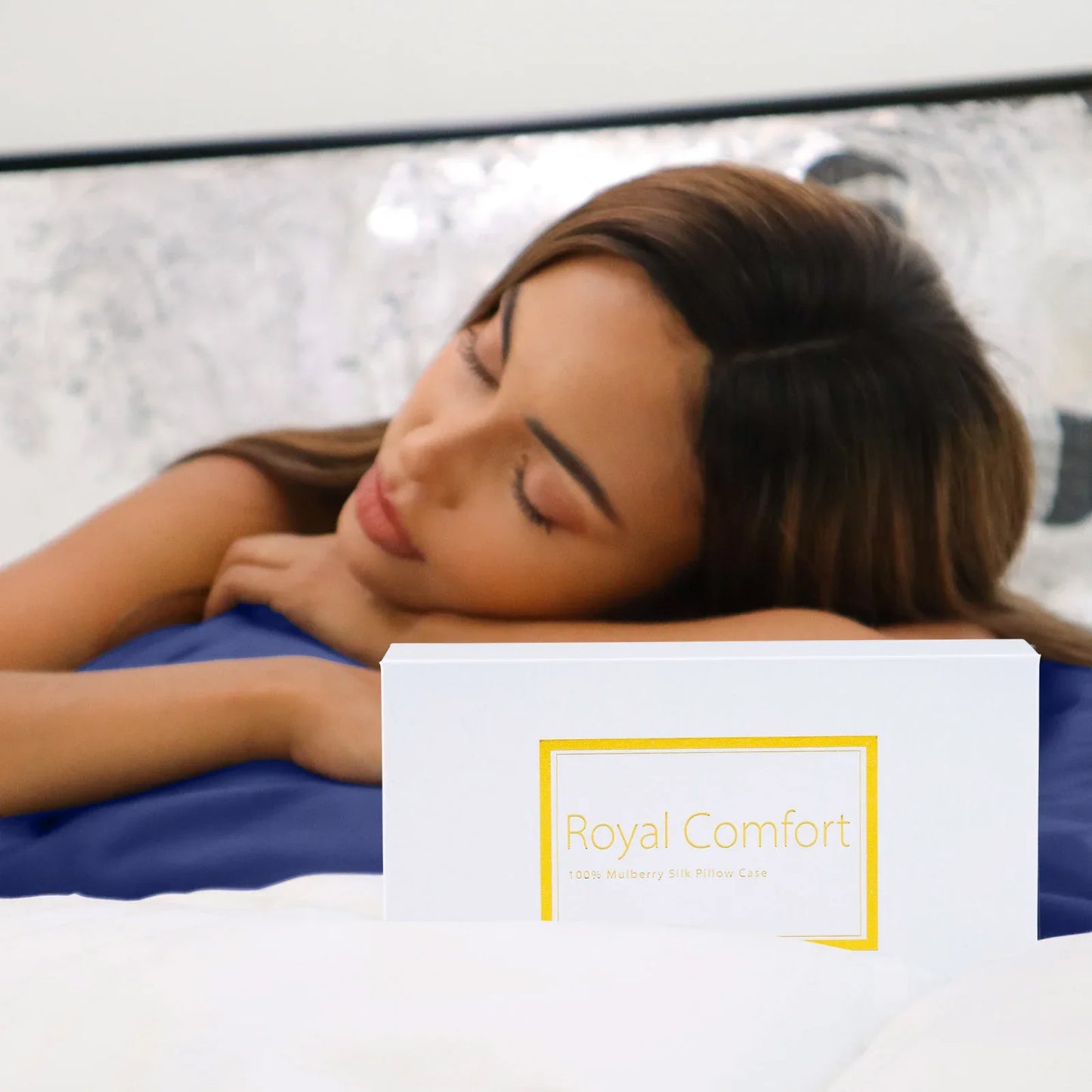 Royal Comfort Pure Silk Pillow Case 100% Mulberry Silk Hypoallergenic Pillowcase - Navy - Mekamart Australia