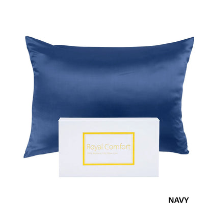 Royal Comfort Pure Silk Pillow Case 100% Mulberry Silk Hypoallergenic Pillowcase - Navy - Mekamart Australia