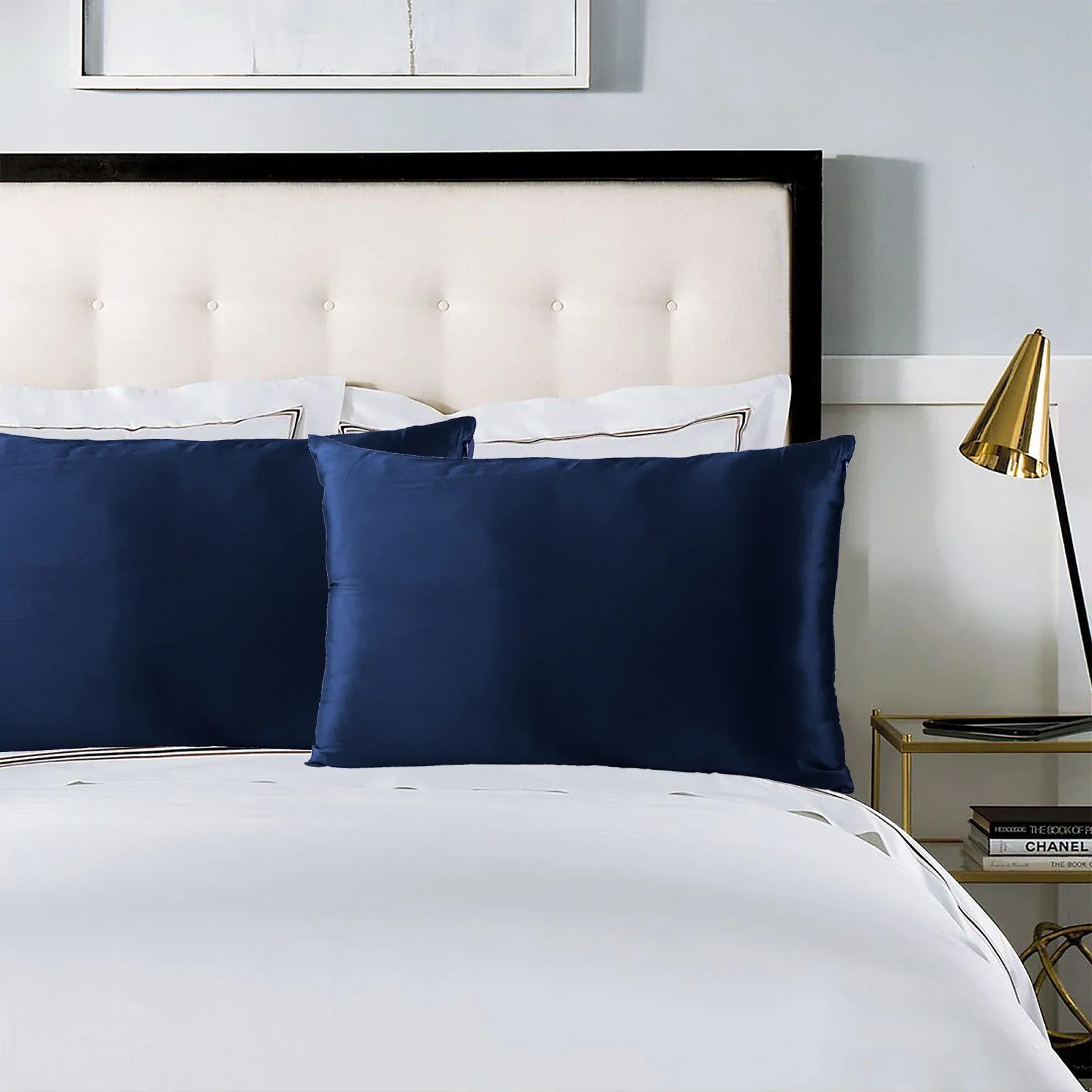 Royal Comfort Pure Silk Pillow Case 100% Mulberry Silk Hypoallergenic Pillowcase - Navy - Mekamart Australia