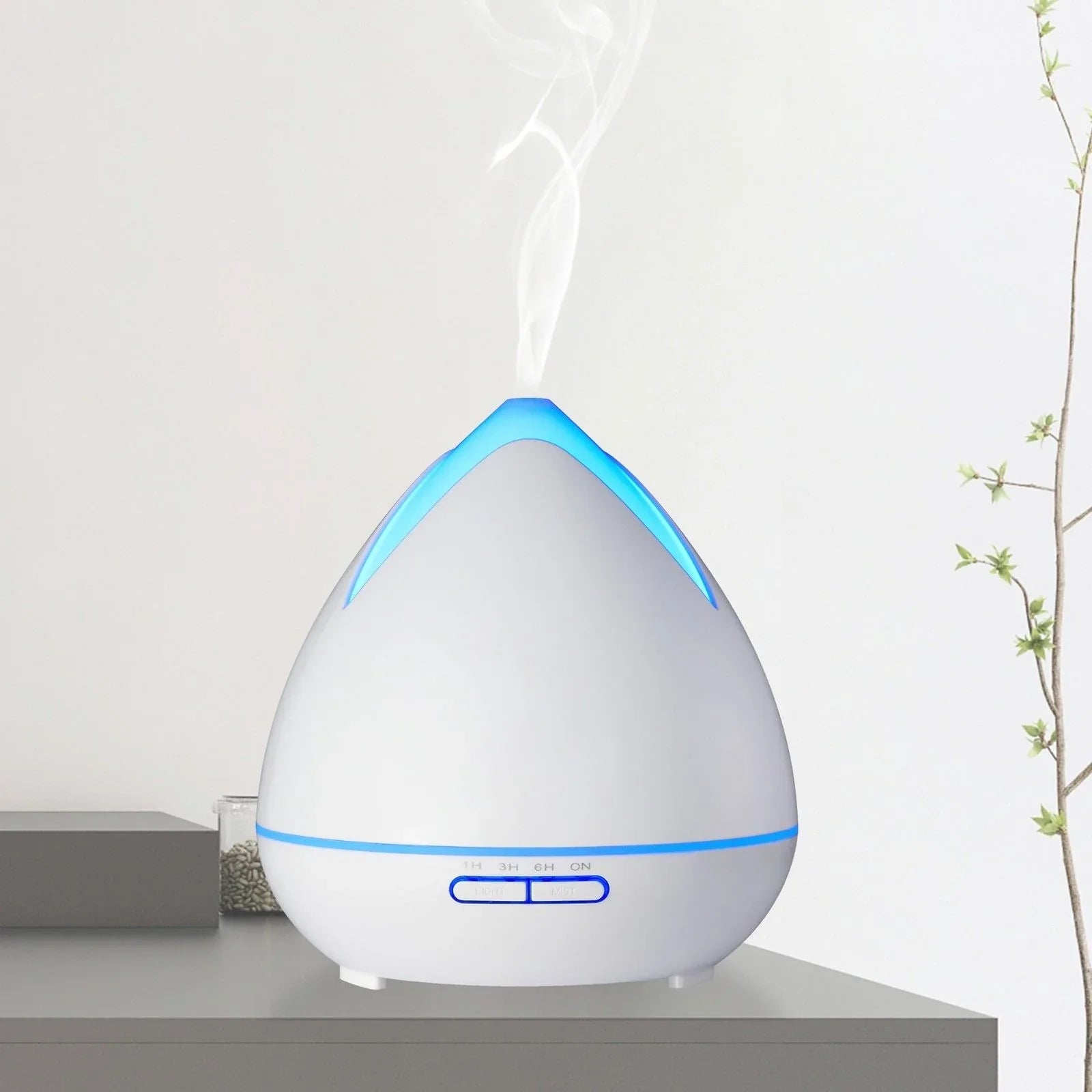 Essential Oils Ultrasonic Aromatherapy Diffuser Air Humidifier Purify 400ML - White - Mekamart Australia