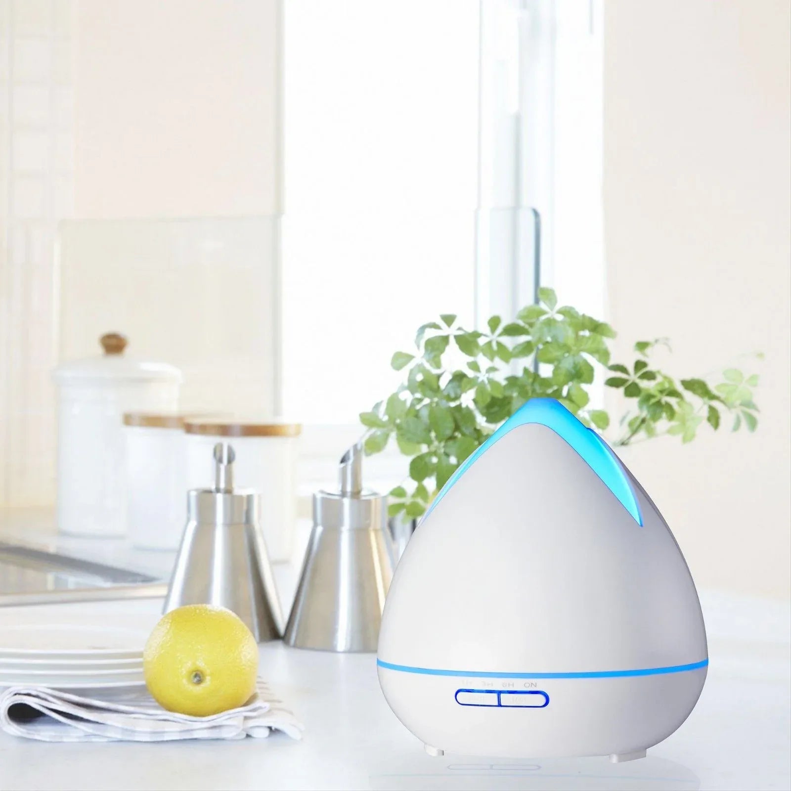 Essential Oils Ultrasonic Aromatherapy Diffuser Air Humidifier Purify 400ML - White - Mekamart Australia
