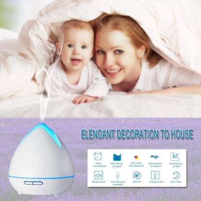 Essential Oils Ultrasonic Aromatherapy Diffuser Air Humidifier Purify 400ML - White - Mekamart Australia