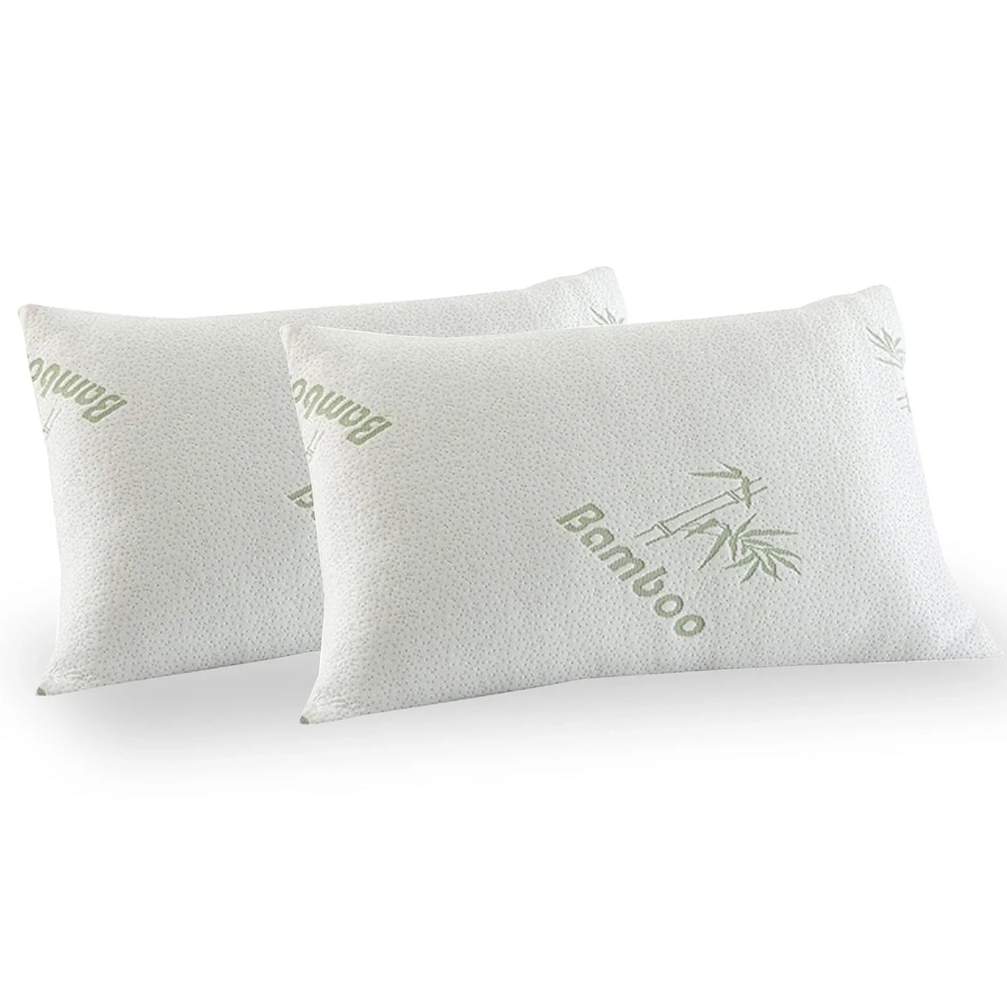 Royal Comfort Luxury Bamboo Covered Memory Foam Pillow Twin Pack Hypoallergenic - Mekamart Australia