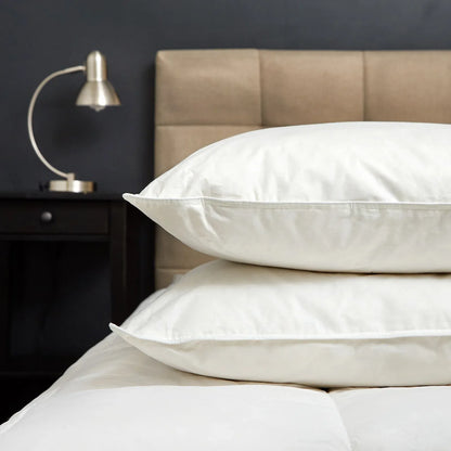 Goose Feather & Down Quilt 500GSM + Goose Feather and Down Pillows 2 Pack Combo - Queen - White - Mekamart Australia