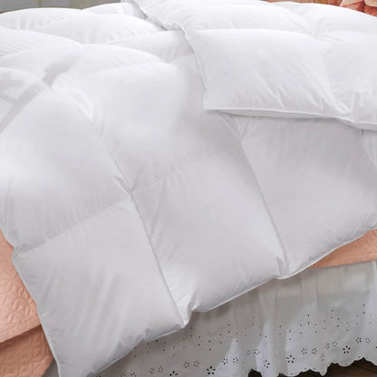 50% Duck Feather & 50% Duck Down Quilt 500GSM + Duck Pillows Twin Pack Combo - Double - White - Mekamart Australia