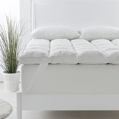 Royal Comfort 1800GSM Duck Feather Down Topper And 1000GSM 2 Duck Pillows Set - Queen - White - Mekamart Australia