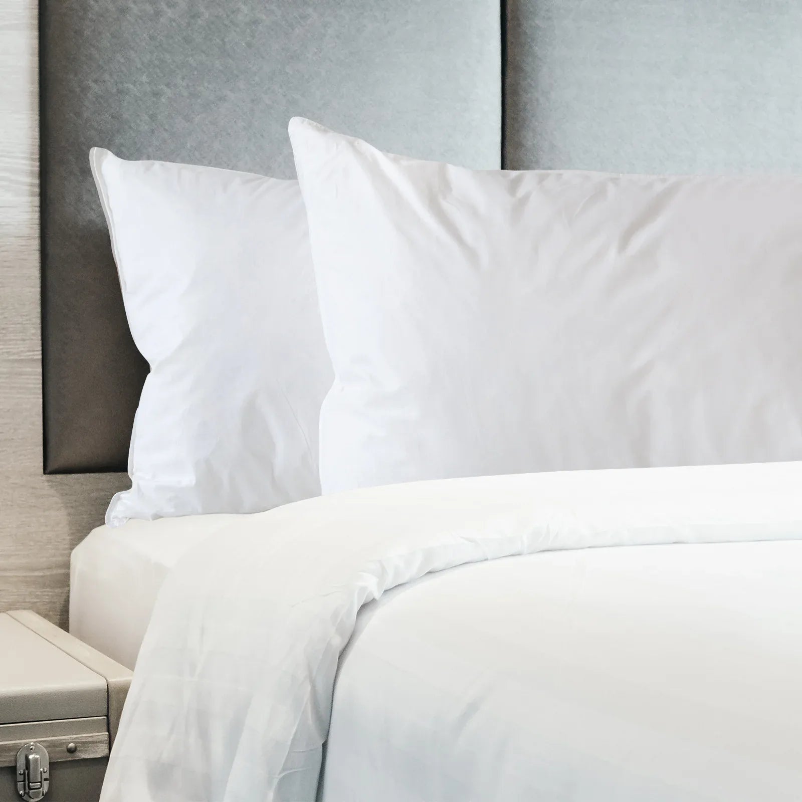 Royal Comfort 1800GSM Duck Feather Down Topper And 1000GSM 2 Duck Pillows Set - Queen - White - Mekamart Australia