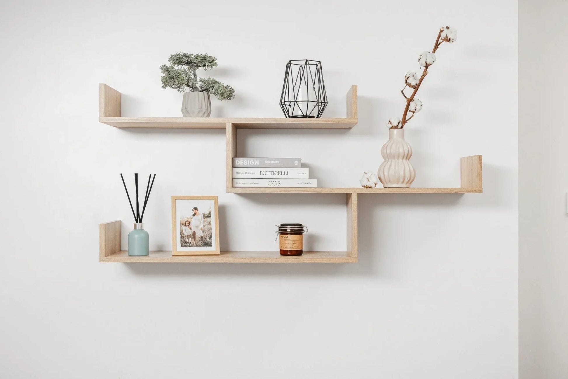 ZURICH MULTI LEVEL SHELF KIT (OAK) - Mekamart Australia