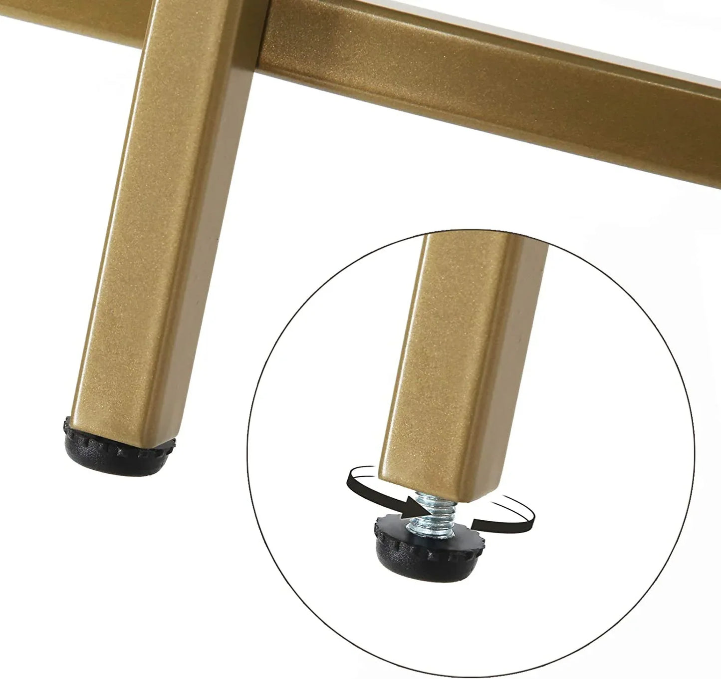 Gold Round Side Table with Golden Metal Frame Robust and Stable - Mekamart Australia