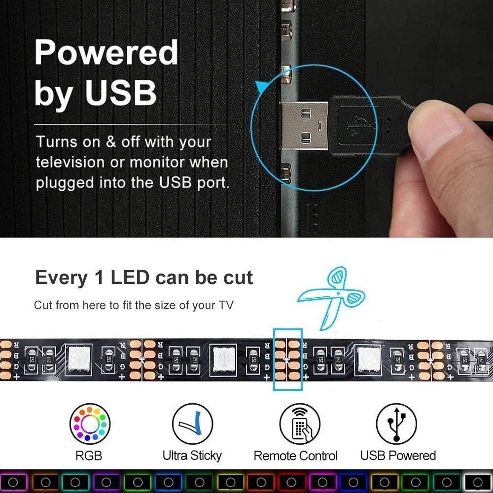 3M LED Strip Lights Rope Light for TV, Gaming and Computer (Lights Strip App with Remote Control) - Mekamart Australia