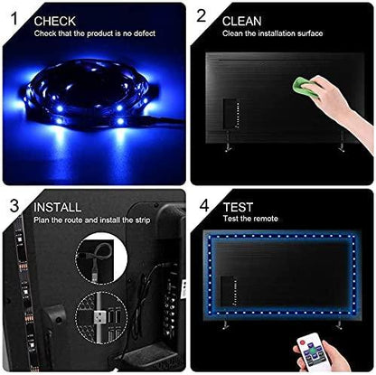 3M LED Strip Lights Rope Light for TV, Gaming and Computer (Lights Strip App with Remote Control) - Mekamart Australia