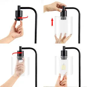 2x Pack Industrial Table Lamp with 2 USB Port for Bedside Nightstand Desk and Living Room Office (Bulb not Included) - Mekamart Australia