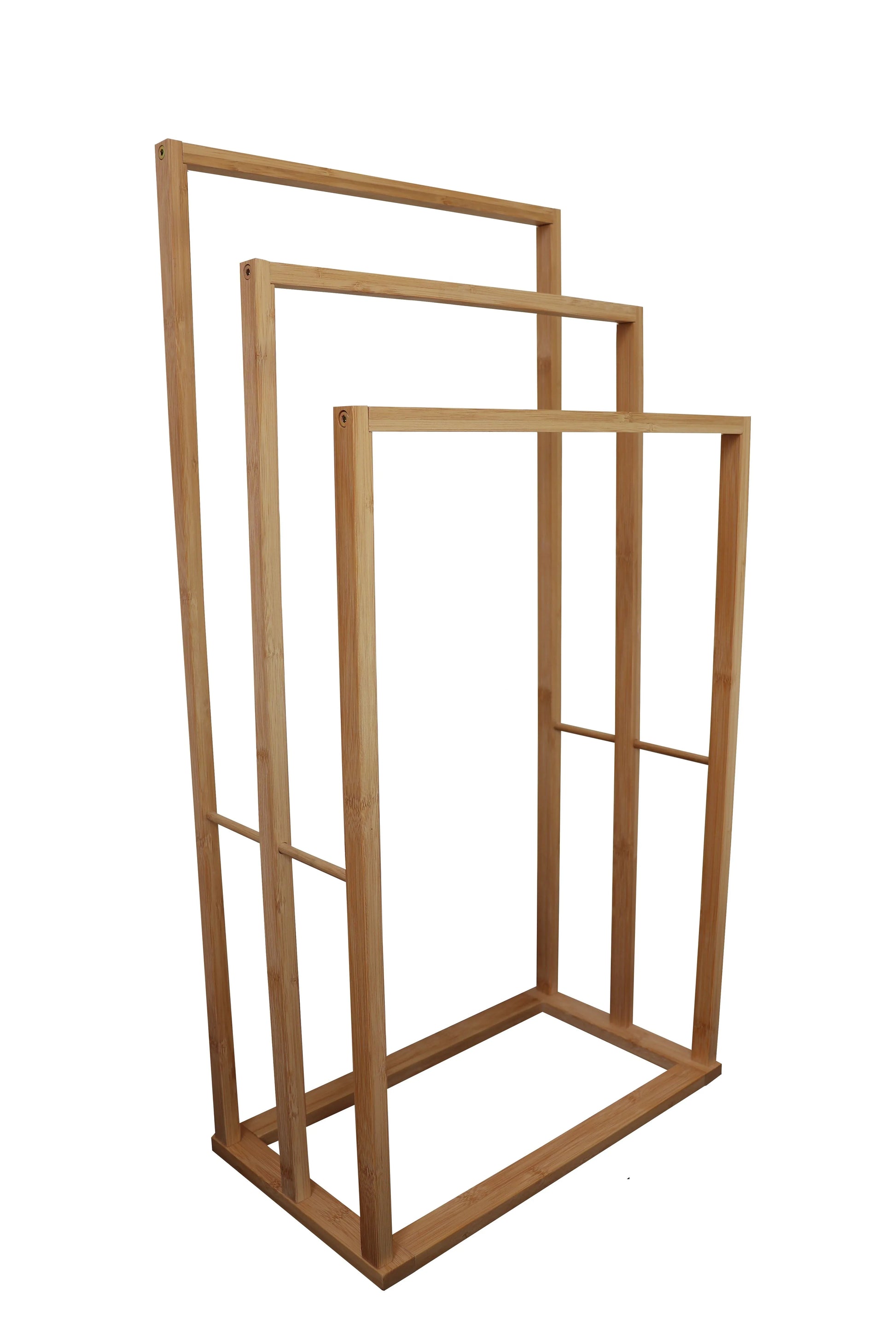 Bamboo Towel Bar Holder Rack 3-Tier Freestanding for Bathroom and Bedroom - Mekamart Australia