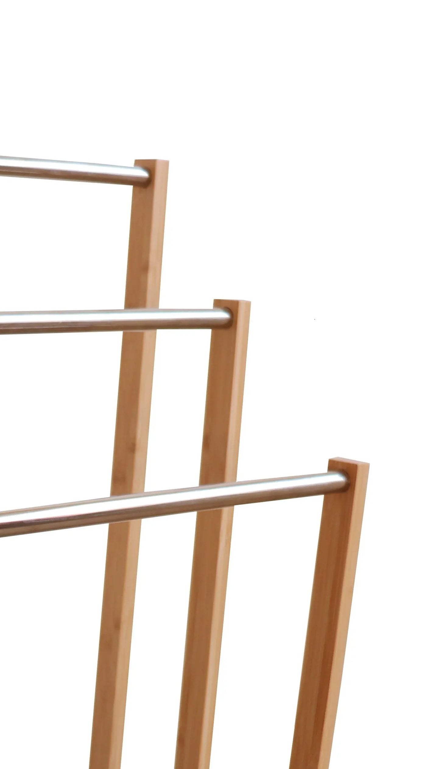 Bamboo Towel Bar Metal Holder Rack 3-Tier Freestanding for Bathroom and Bedroom - Mekamart Australia