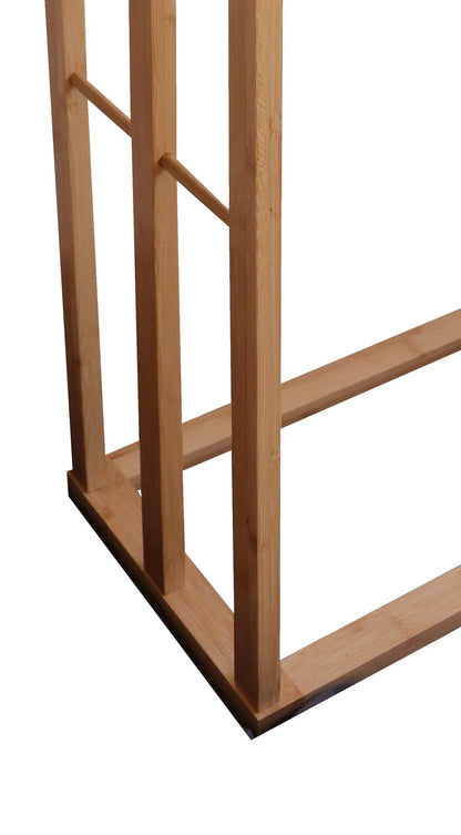 Bamboo Towel Bar Metal Holder Rack 3-Tier Freestanding for Bathroom and Bedroom - Mekamart Australia